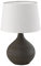 lightling Tischlampe Beate mit Keramikfuß, Tischleuchte 1 x E14 max. 40W, Durchmesser 20, Höhe: 29 cm, braun und Stoffschirm in cappuccino
