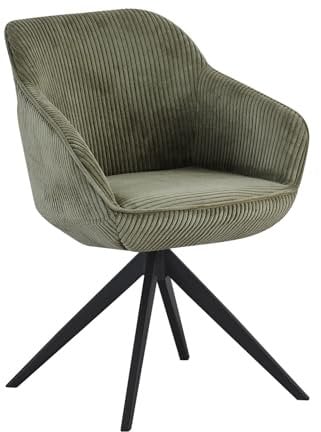 B&D home Esszimmerstuhl ARVIT, Chefsessel Bürosessel Konferenzstuhl Loungesessel Drehstuhl für Esszimmer, Büro, Küche, Industrial modern Design, Grün, 11102-GRUN-1