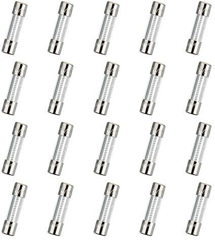 HUAREW T2.5AL250V 20 Stück 5x20mm langsam schmelzen glas sicherungen 2.5A 250V 0,2 x 0,78 Zoll Zeitverzögerungs sicherungen