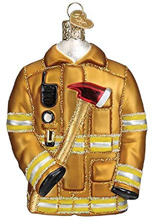 Old World Christmas Feuerwehrmann Mantel geblasenes Glas 2020 Einzigartige Weihnachtsschmuck für Weihnachtsbaumschmuck