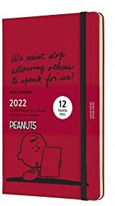 Moleskine Peanuts 12 Monate Wochenkalender, Wochenplaner 2022 in limitierter Sonderausgabe Charlie Brown, fester Einband, Format Groβ 13 x 21 cm, 144 Seiten