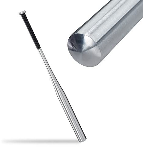 Relaxdays 4X Mazza da Baseball in Alluminio, Bastone Leggero da Softball, Manico Antiscivolo, 34 Pollici, 86 cm, Argentato