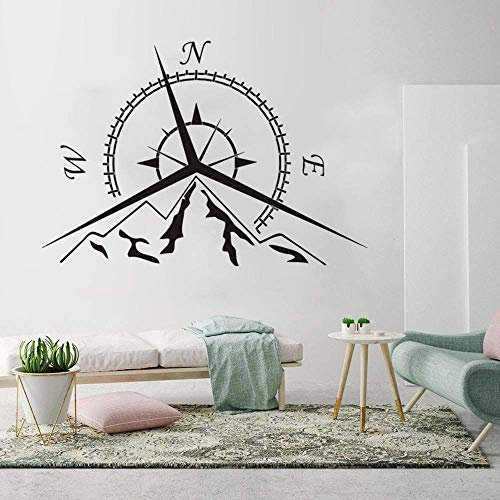 Nautical Compass Wall Compass Sticker Design Mountain Decoration Compass Rose Wall Art Sticker Wall Art 83X57Cm