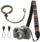 Iyowei Retro Camera Neck Strap + Camera Wrist Strap, Vintage Camera Shoulder Strap Bohemia Adjustable Universal Camcorder Belt Strap with Harness Adapter and Free Quick Release Buckles for DSLR Camera