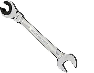 TopHomer Chiave a cricchetto con testa flessibile da 9 mm, doppia estremità aperta, lucidata, chiave a cricchetto svasata in acciaio al cromo vanadio