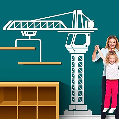 Zdklfm69 Wandtattoos Wandaufkleber Kran Spielzimmer Kinderzimmer Große LKW Verkehr Kran Abziehbilder Jungenzimmer Vinyl Dekoration 55x62cm