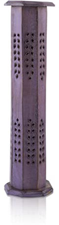 Hölzerne Räucherstäbchen & Kegelbrenner Halter Turm Große Bio Eco Friendly Ash Catcher Agarbatti Halter Rustikale Art Hand Geschnitzt für Meditation Yoga Aromatherapie Home Duft Produkte