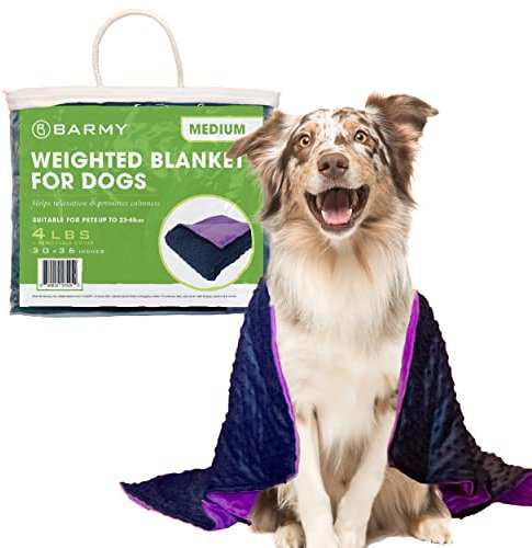BARMY Gewichtsdecke für Hunde mit waschbarem Bezug (3 Größen) Donnerdecken für Hunde, wasserdichte Innendecke, Beruhigungshilfe für Hunde für Reisen, Angst & Wetter
