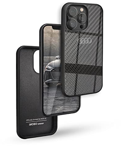 Audi Carbon Fiber Hülle für iPhone 13 Pro / 13 6.1 Schwarz Hard AU-TPUPCIP13P-R8/D2-BK