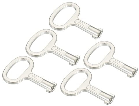 PATIKIL Chiave Forma Presa Chiave Chiave, 5pz Elettrico Armadio Gas Acqua Contatore Interruttore Chiave per 0.45x0.2 Chiave Forma Pannello Serratura, Argento