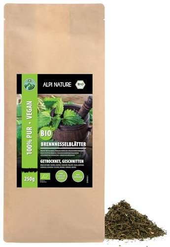 Alpi Nature Tisana Ortica BIO 250g, Foglie di Ortica Essiccate e Tagliate per Tè, Urtica dioica