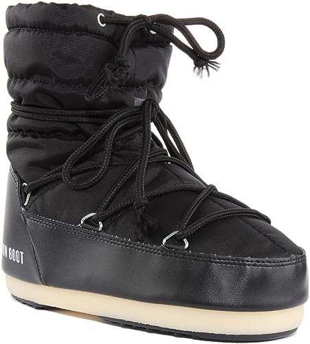 Moon Boot Stivali leggeri in nylon da donna neri stivali da neve, Nero , 35/36 EU