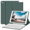ZOYU Hülle mit Tastatur für iPad 9. 8. 7. Generation 2021 2020 2019, iPad 9/8/ 7 10,2 Zoll Hülle mit Tastatur, Bluetooth Keyboard Folio mit Stifthalter, QWERTZ Layout, Dunkelgrün