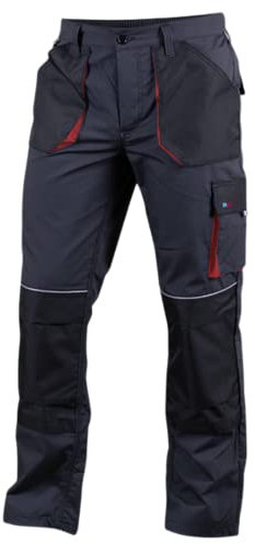 KEILOR Arbeitshose | Perfekt Hose mit Kniepolstertaschen für den Bodenbelagshandel von Arbeit Mechanikern | Arbeitshose für Herren | Fracht-Schwerlastarbeit | Langlebig Arbeitskleidung (Rot, 58)