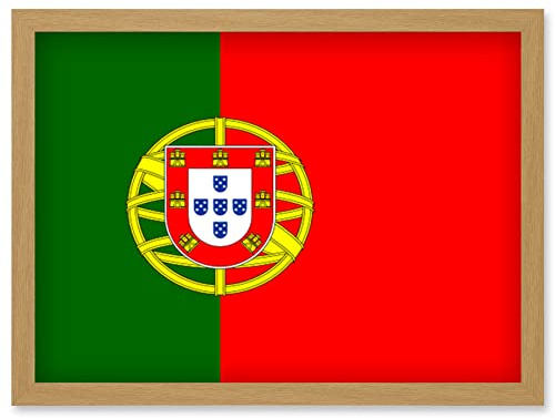 Artery8 Portugal National Flag Patriotic Vexillology World Flags Country Region Poster Artwork Framed Wall Art Print A4