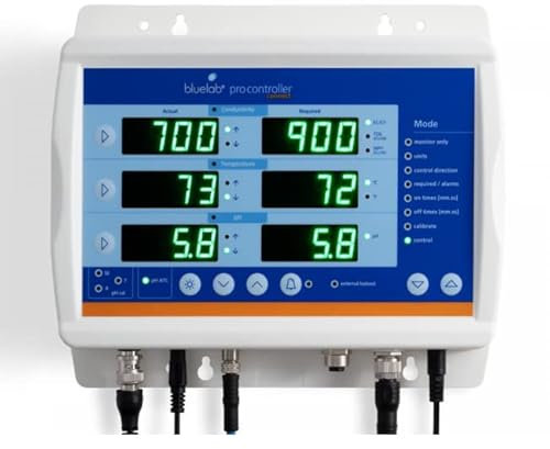 Bluelab Pro Controller Connect - Medidor de pH y CE para jardín, valor de plantas, tiras de prueba para piscina, medidor de pH y agua, medidor digital de acuario