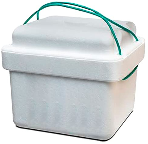 Tradineur - Nevera porta alimento con cordón - Fabricado en Poliestireno - hermético, resistente, resistente a olores - 11 Litros - 27 x 35 x 22,5 cm