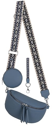 EAAKIE Bauchtasche Umhängetasche Crossbody-Bag Hüfttasche Kunstleder Italy-Design