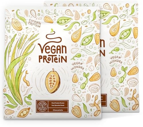 Veganes Proteinpulver | Schokolade | 1.2kg Eiweißpulver | Premiumqualität Protein | Made in Germany | Alpha Foods