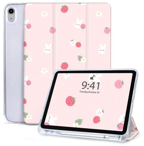 Vozehui Hülle für iPad Air 11 Zoll M2 2024 iPad Air 6/iPad Air 5 Generation 2022/iPad Air 4 Generation 2020 10.9 Zoll, Dreifach Faltständer Schutzhülle mit Automatisches Ruhen/Wecken Hülle