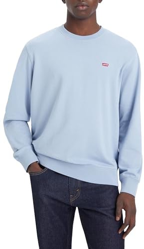 Levi's New Original Crew, Felpa Uomo, Soft Chambray Blue French Terry, M