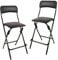 Amazon Basics Sgabello pieghevole con poggiapiedi, portata 136,1 kg, altezza 61 cm, confezione da 2, Nero