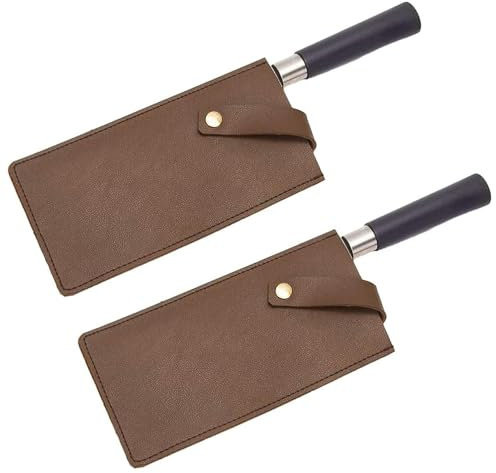 FIBOUND 2-Piece Chef Knife Guards - PU Leather Protective Covers for Kitchen Knives, Retro Design for Safe Storage at Home or Outdoor Use