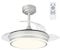 wonderlamp - Ventilador de techo con luz LED aspas retráctiles Perla Mini, Motor DC muy Silencioso, 3 CCT Regulable 46W gris