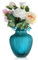 Joeyan Jarrones de Cristal Grandes Azules, Altura 21cm Ø14cm, Jarrón de Mesa Decorativo Elegante Hecho a Mano, Jarrones de Casa de Campo, Floreros para Ramo Hierba Pampa Boda, Regalo para Mujer