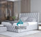 Generic Super King Velvet Upholstered Winged Bed Frame with Storage (Beige Alessia)