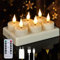 Cibnew 6 Stück Wiederaufladbare Teelichter Flackernd mit Fernbedienung & Timerfunktion,LED Kerzen mit Ladestation und USB-Kabel für Halloween Party Deko (6 Stück mit Ladestation)