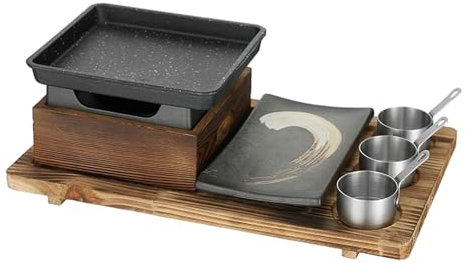 UGCER Tragbarer BBQ-Grill, koreanischer japanischer Tischgrill, Holzkohlegrill, Ofen, Spirituskocher für den Innenbereich, Esstisch, Camping,B
