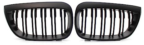 DZSFSTRHRRT Front Kühlergrille Auto-Frontnierengitter Oberer Netzgrill 1 Paar Für E87 1-Serie 2004–2007 Und 1Serie E81 2007–2011 Mattschwarz Doppellamellen Kühlergrill Sportgrill