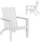 KOMFOTTEU Adirondack Stuhl aus Akazienholz, Gartenstuhl mit Rückenlehne & Armlehnen, Holzstuhl ergonomisch, Gartensessel bis 160 kg, Relaxstuhl für Balkon, Garten, Strand (Weiß)