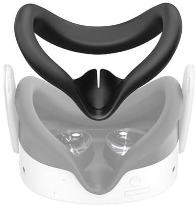 SPEPROECO Silicone VR Face Cover for Quest 3S Sweatproof VR Silicone Mask Cover Washable Face Cushion Pad Replacement with Anti-Leakage Nose Pad for Quest 3S VR Accessorie