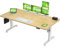 Devoko Höhenverstellbarer Schreibtisch mit 2 Motoren，25mm Einteilige Tischplatte, 200x80 cm Mobiler Elektrisch Computertisch mit Kabel Management,Bambus - Perfekte Ergonomie für Dein Büro