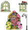BSITSSS 4 Stück Feentür Garten, Wichteltür Garten, Miniatur Feenhaus Gartendeko, Hölzerne Feen Türen für Garten Elfen, DIY Fairy Garden Yard Door Windows Kit mit Licht für Bäume Gartendeko Rasen