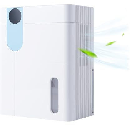 GMBAYUE Deshumidificador Pequeño, Tanque de Agua de 4 L, Deshumidificadores para Baño, Dormitorio, Sótano, con Apagado Automático, Ajuste de Tiempo y Descongelación Automática