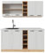 Vicco Singleküche R-Line, Weiß Landhaus/Goldkraft Eiche, 160 cm, AP Marmor