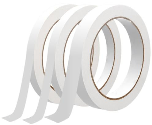 MIETONG Ruban Adhésif Double Face - 3 Rouleaux Multi-usages Transparent Ruban Adhésif pour Artisanat, Scrapbooking, Couture, Emballage (Largeur 10mm, 15mm)