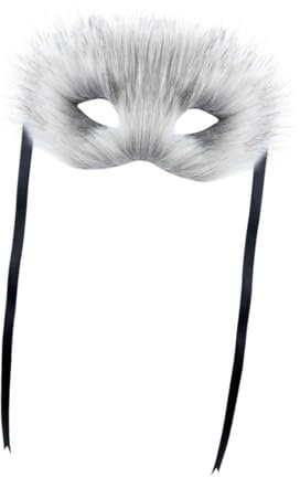 Harilla Pelzfuchs Gesichtsmaske Kostümmaske für Mardi Gras Masquerade Nachtclub Party Ostern, Grau