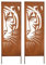 Kapaga - Sichtschutz Metall 2x - 160 cm x 50 cm - Edelrost - Rostoptik Sichtschutz für Garten - Sichtschutzelement - Sichtschutzwand - Gartendekoration Zaun - Rost (Löwe)