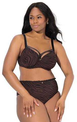 TruYou Damen große Größen Übergrößen Plus Size TruYou Bügel-BH, Softschalen, Animal, Cup B-F Schokolade 95B 835627675-95B