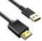Herfair Câble adaptateur USB A vers HDMI (chargement uniquement), 1,8 m, Noir, Connecteur USB 2.0 type A vers convertisseur HDMI, Compatible avec Télévision, Lecteur DVD, Console de jeu, Projecteur