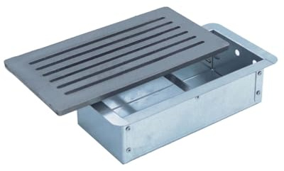 Fonderia Bongiovanni | Griglia in Ghisa | Griglia per Camino | Stufa Pellet | Barbecue Fondello per Cenere | 30x16 cm Mod.L | con Cassetto Raccolta Cenere | Altezza 8 Cm | Accessori Camino