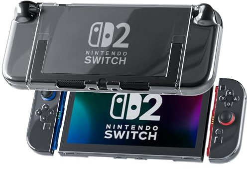 RHOTALL Clear Case für Nintendo Switch 2 2025, schützende PC Shell Case, Slim Design Transparent Controller Cover mit abnehmbarem Joycon Kompatibel mit New Nintendo Switch 2 7.9 Inch