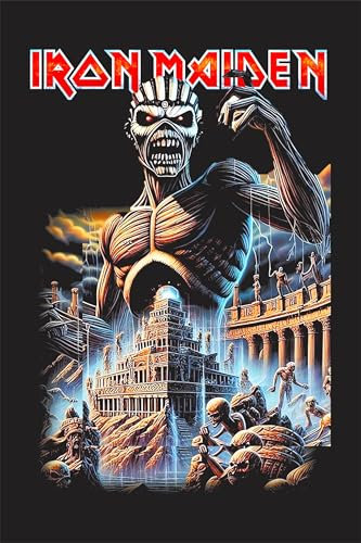MOOGA | Iron Maiden 1 - DTF Iron-on Transfer Decals for T-Shirts, Sweatshirts, Pillows, Ready to Press, DTF, Various Sizes, Easy to use, for Black Garments only (D - 25x37cm/9.8x14.6)