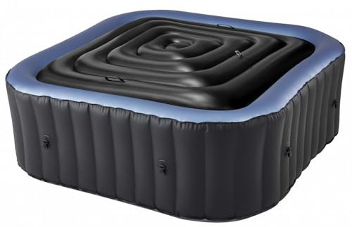 Aufblasbare Whirlpool-Abdeckung, quadratisch, energiesparend, mit schnellem und einfachem Aufblas- und Luftablassventil, winddicht, regenisolierter Deckel, speichert Wärme und schützt den Whirlpool