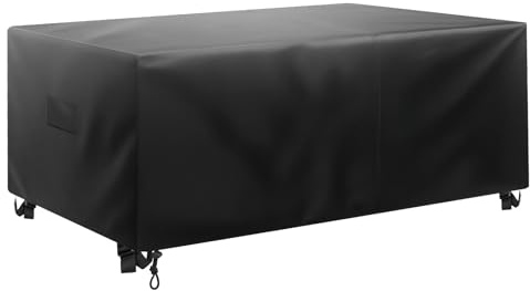 VEVOR Patio Furniture Cover, 420D Heavy Duty Waterproof Outdoor Dining Table and Chairs Cover, Large Rectangular Patio Table Covers with Air Vent for All Weather, 88L x 62W x 28H inch, Black