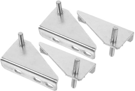 TOBBOMEY 4 pezzi Cerniere per Frigorifero e Congelatore in Acciaio Inox Cerniera Piccola con Distanza e Cappuccio in Gomma Antivibrazione Accessori per Porte Frigo Incasso Silenziose e